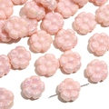 Pink pearlescent 19mm acrylic flower beads with iridescent finish for DIY jewelry - Approx. 19mm (4 Pcs/Pack) / Pink