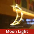 Warm white LED moon suction cup light hanging ornament for Christmas window decor - Moon