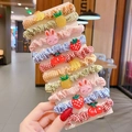 Détail d'un lot de chouchous à carreaux avec breloques de fraises et lapins en résine - 3# Fruits Brillants Ensemble de 10