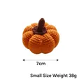 Small hand-knitted 7cm orange acrylic pumpkin decoration for Halloween table decor - Small Size 7cm