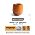 Handcrafted jujube wood belly cup, 100ml brown wooden tea mug with natural grain - 100ml / Small Belly Cup