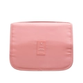 Trousse de toilette de voyage rose en nylon avec un design minimaliste et pliable - Rose Pastèque
