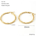 35mm gedrehte Creolen aus 18k vergoldetem Edelstahl für Damen im Boho-Stil - Gold [2.5*35mm]