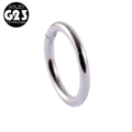 Polished silver G23 titanium seamless hinged hoop ring for body piercing jewelry - 1# Silver - G23 Titanium