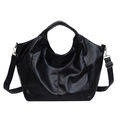 Minimalistische schwarze Damen-Tragetasche aus PU-Leder mit verstellbarem Schultergurt - Schwarz