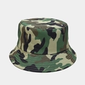Chapeau bob à motif camouflage de jungle avec bord renforcé pour protection solaire plein air - Camouflage Vert