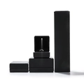 Matte black LED ring box set with illuminated interior on a clean white background - Black