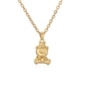 Punk Goldkette mit 3D-Bärenanhänger und Krone für Damen und Herren im modischen Stil - Gold Krone Bär
