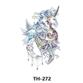 Waterproof temporary tattoo sticker with colorful unicorn and crescent moon design TH-272 - Th-272 / 210*148mm