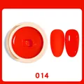Solid cream gel nail polish in shade 014 bright orange red with matte and glossy tips - Solid Gel 14