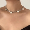 Collana Girocollo Con Farfalla Argento