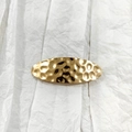 Oval golden alloy hair clip with hammer texture finish for a modern minimalist look - 8# Gold (Small Hammered Oval)