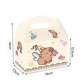 Capybara party gift box with handle made of off-white paper and detailed dimensions - Gift Boxes 12PCS-Capybara