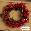 Weihnachtskranz mit roten Beeren und grünen Blättern, 5cm Innendurchmesser Größe - Dublin Kranz-Stil B (ID 5cm)