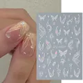 Holographic laser nail stickers with butterfly and star patterns on transparent base - STZ-CS261 Holographic Butterfly Star Moon