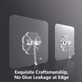Transparent adhesive wall hooks with clover shaped base and strong stainless steel hook - 37 Silk Thick Oil Glue Hook