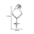 G23 titanium labret stud featuring a bow chain design with marquise CZ stones in silver - Cross / Silver