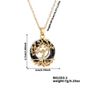 Collana Albero della Vita dorata con cristallo nero e dettagli dimensioni catena 40+5cm - Oro/Nero