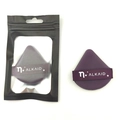 Deep purple teardrop makeup sponge with brand ribbon and black portable pouch - Dark Purple Triangle (Alkaid)