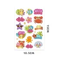 Marine life temporary tattoo set with gold foil octopus and starfish, 10.5x15cm - Marine Life and Shell Style (WE-060)