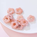 DIY jewelry 19mm acrylic flower beads in pink marble finish for earrings and hair accessories - Beige Smudge