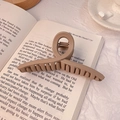 Matte brown oversized shark hair claw clip on a book, minimalist hair accessories for women - 11cm / Matte Coffee