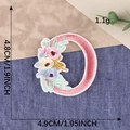 Pink letter D flower embroidered patch with floral accents for DIY clothing decor - Letter O / Hot Melt Adhesive