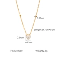 Detailansicht der 18K vergoldeten Herzanhänger-Halskette mit Maßen und Gewicht - Gold Herz Zirkonia (HC-N40069)