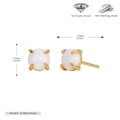 Detailed size chart of S925 sterling silver opal earrings with 5A zircon dimensions - 925 Silver / 925 Silver Gold Plated - 6MM White Opal