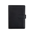 Classic black leather A6 loose-leaf notebook with elegant side buckle closure - Black (Cover Only)