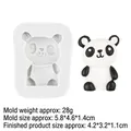 Silikonform im Panda-Design für Kuchendekoration mit fertiger Produktvorführung - Grauer Panda (B816)