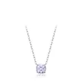 Halskette aus S925 Sterlingsilber mit achteckigem Lavendel-Amethyst-Anhänger in Rosenschliff - S925 Sterlingsilber (6mm)