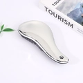 Silver metallic air cushion hairbrush with black bristles and ergonomic handle - Electroplated Silver