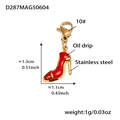 Goldener Edelstahl-Anhänger in Form von roten High Heels mit Emaille-Tropföl-Finish - Gold Rote High Heel Anhänger