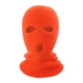 Orange three-hole knitted balaclava for winter outdoor sports and skiing protection - 3-Hole Design / Neon Orange