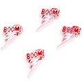 Weather theme enamel lightning charms with red BOOM! text for DIY floating lockets - Red Lightning BOOM (F1064)
