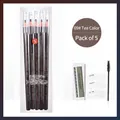 Waterproof tea brown eyebrow pencil set with shaving blade and brow stencils - 5pcs Set (Inc. Knife/Card/Brush) / 09# Brown