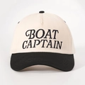 Berretto da baseball bicolore Boat Captain con corona crema e visiera nera - Regolabile / Crema/Nero