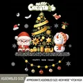 Christmas wall decal with Santa, Snowman and gold tree, 40x47cm festive home sticker - Santa Claus & Snowman Set / Medium (45x30cm)