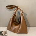 Grand sac fourre-tout marron rétro avec bandoulière à nœuds au design unique - Marron