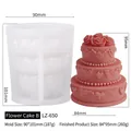 Silicone mold for 3D flower cake B candle with product and mold size specifications - Flower Cake B (LZ-650)