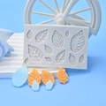 Leaf shaped silicone fondant mold featuring 11 cavities with realistic vein textures - 11-Cavity Leaf Collection (135#) / White