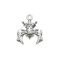 Silver alloy bat pendant for Halloween DIY jewelry making featuring realistic wing details - Bat (B297)