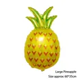 Large pineapple foil balloon with green leaves for tropical party decor, size 60x35cm - Large Pineapple