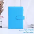 Sky blue PU leather loose-leaf notebook cover with magnetic buckle, size 130x190mm - A6 No Inner Pages / Sky Blue