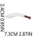 Detailed size schematic of Kukri knife embroidered patch measuring 7.3cm x 2.4cm - Kukri Machete (No. 4)