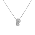 Silver-tone balloon letter P necklace with pavé cubic zirconia on a box chain - Letter P / Silver