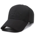 Gorra de béisbol negra con bordado 3D de Colorado y visera curva larga de algodón - Negro con bordado negro