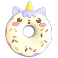 Purple unicorn donut baby silicone teether with colorful sprinkles for infant sensory play - Donut Unicorn / Purple
