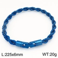 Bracciale a catena ritorta da 6 mm in finitura blu vivace con chiusura a rotazione - Stile Blu Galvanizzato (KB210372-KFC)